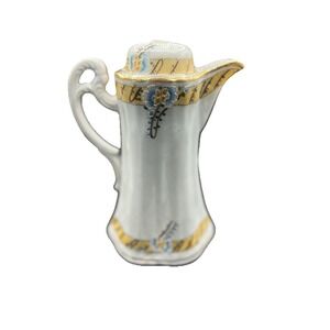 Vintage Nippon Hand Painted Gold And BlueMoriage Porcelain Chocolate Pot Tea Pot